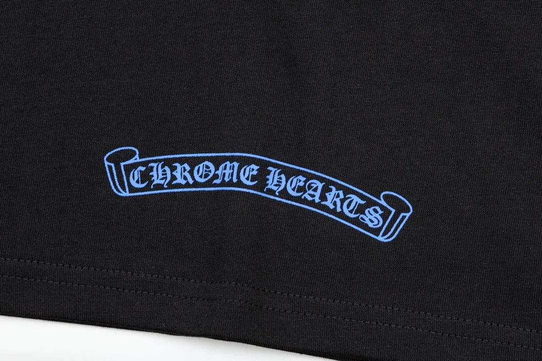 Chrome Hearts/ Blue Logo Same Style T Versatile : Black Size：XS~L